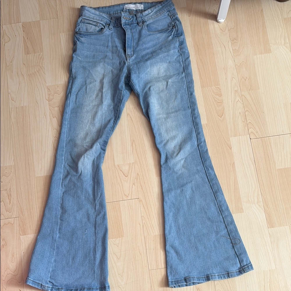 Women's Light Blue Flared Jeans